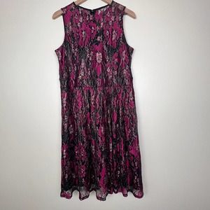Alexia Admor Dark Magenta Sparkly Floral Sleeveless Cocktail Party Dress Size XL